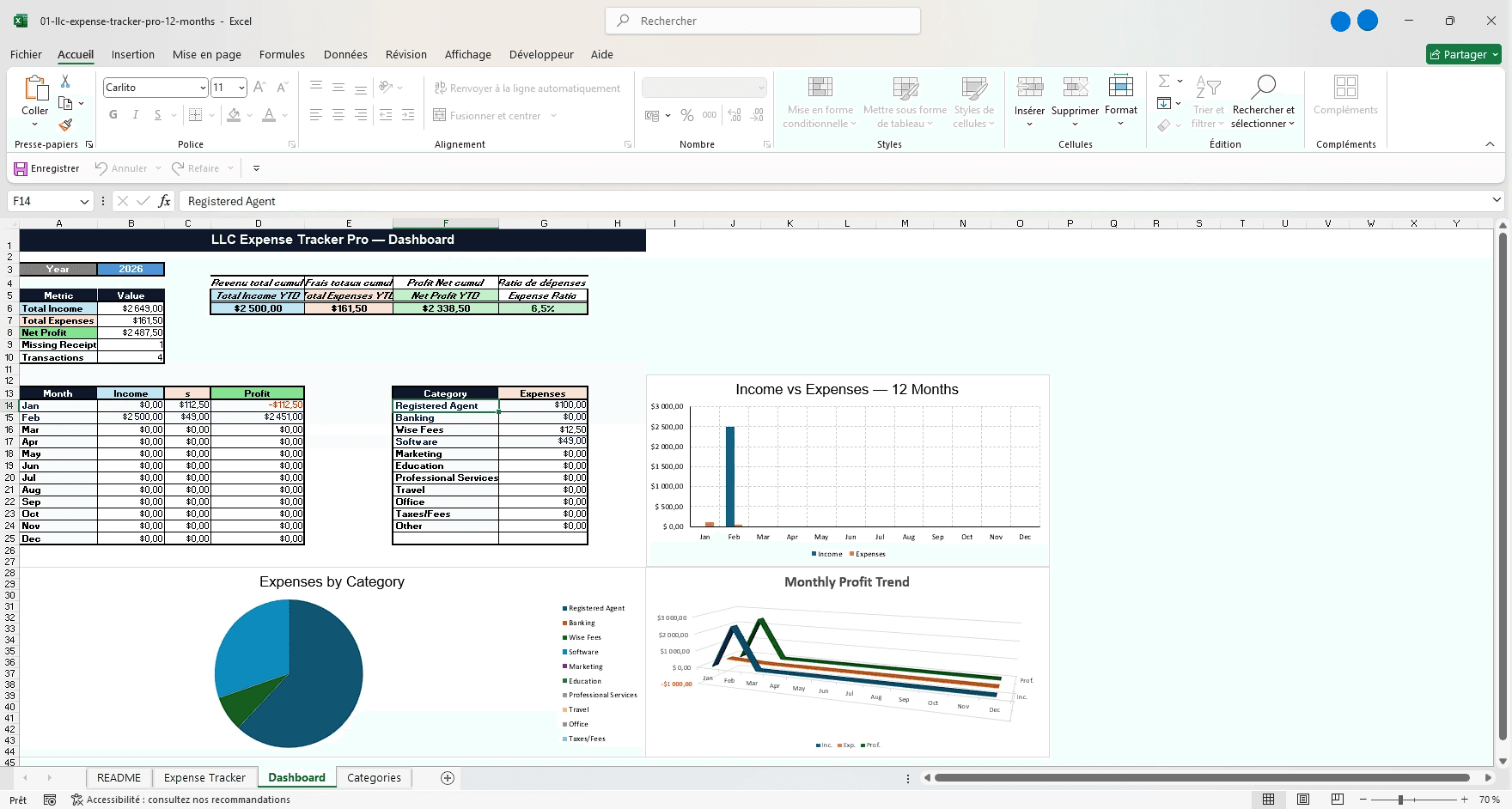 Expense Tracker Pro Dashboard