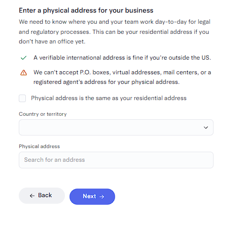 Adresse physique de l'entreprise demandée par Mercury