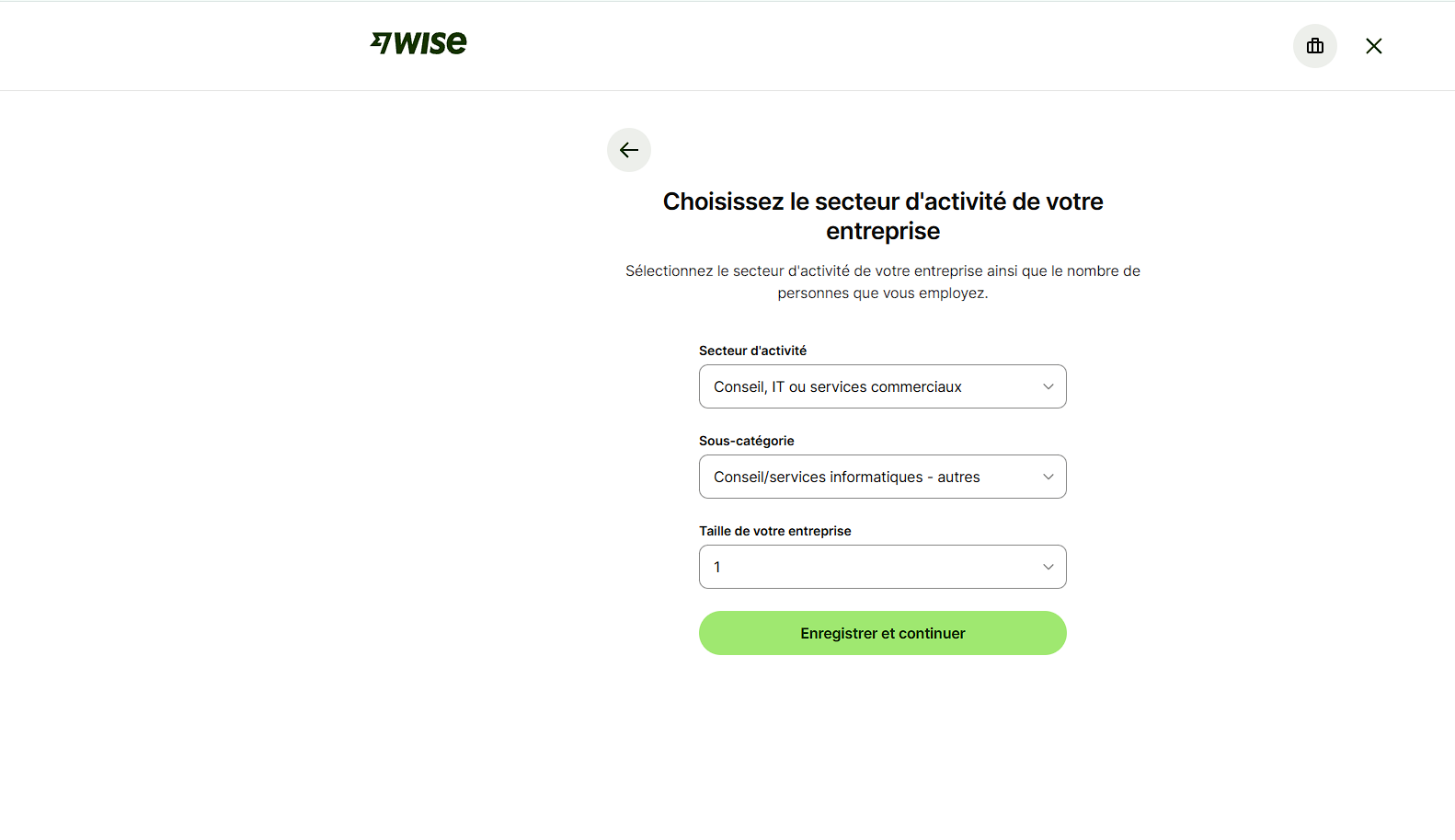 Secteur conseil IT et services commerciaux dans Wise Business